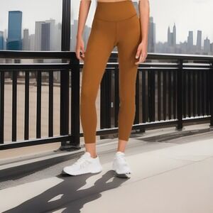 Lululemon Women‎ Size 16 Base Pace HR Leggings 25" LW5DKHS Brown Athleisure